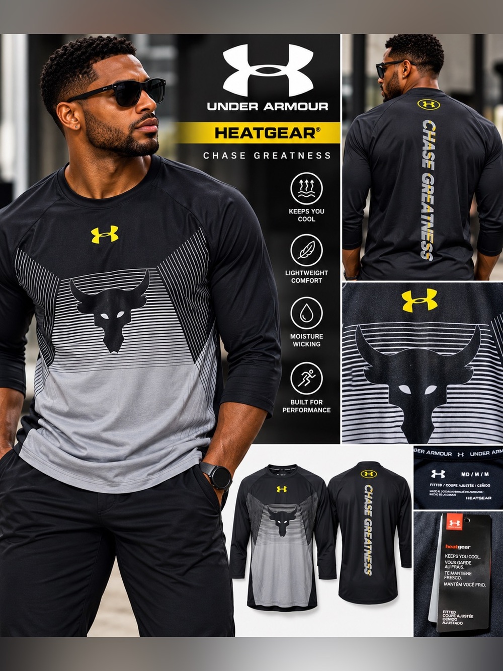 Under Armour Men’s HeatGear Chase Greatness Long Sleeve Shirt - size Med